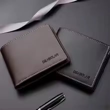Pu Leather Men Short Wallet Thin Style Folding Young Men Credit Card Holder Wallet