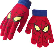 Marvel Spiderman Boy's Winter Warm Gloves Marvel Anime Cartoon Children's Knitted Gloves Cute Decoration Kids Xmas Gifts 5-10Y