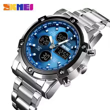 SKMEI 1389 Bracelet Wristwatch Clock Digital Quartz Watch Men Three Time Waterproof Quartz Wrist Mens Watch Relogio Masculino